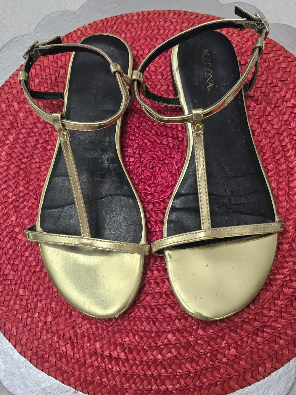 Merona Women's Gold T-Strap Sandals